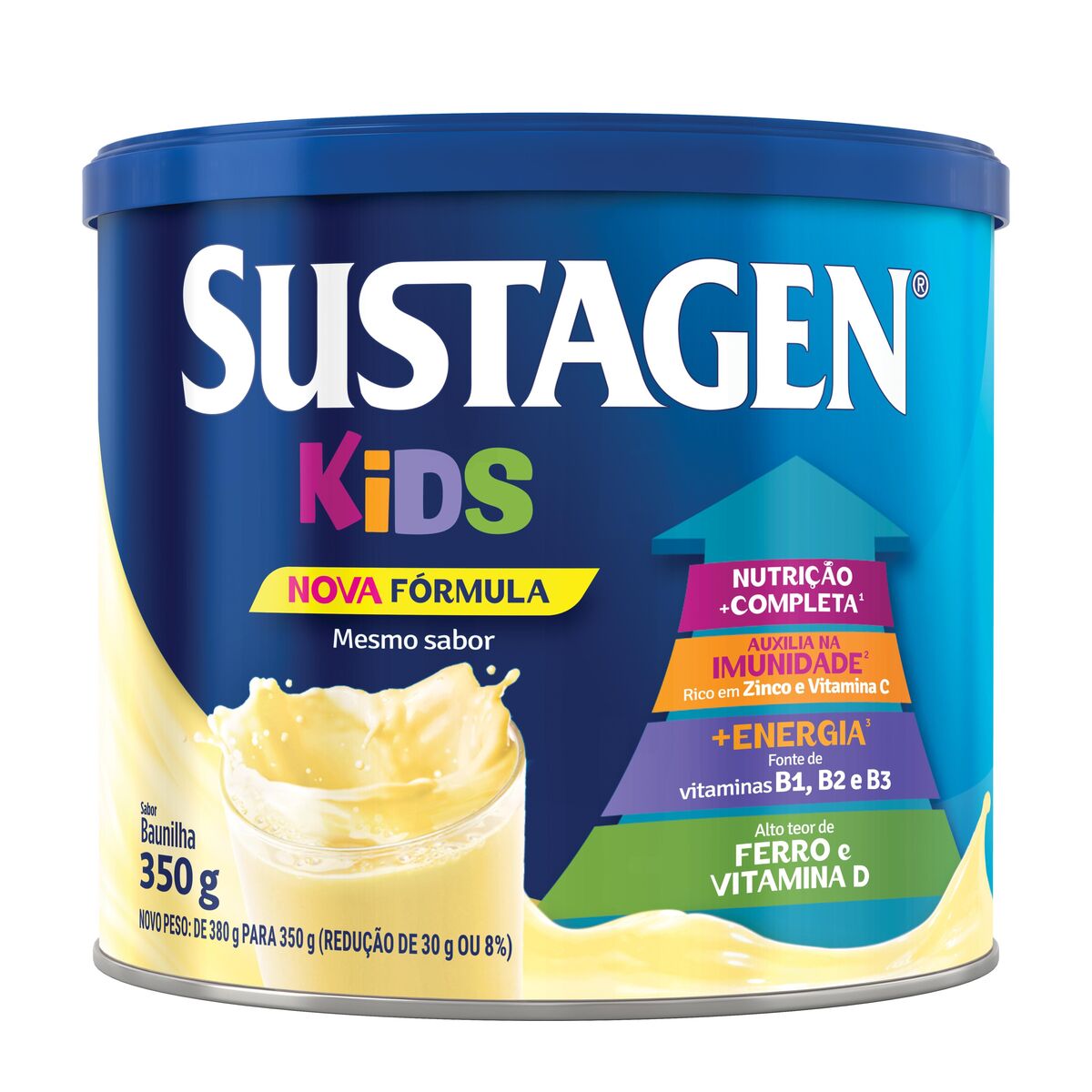 7898941911058 - Complemento Alimentar Sustagen Kids Sabor Baunilha - Lata 350g